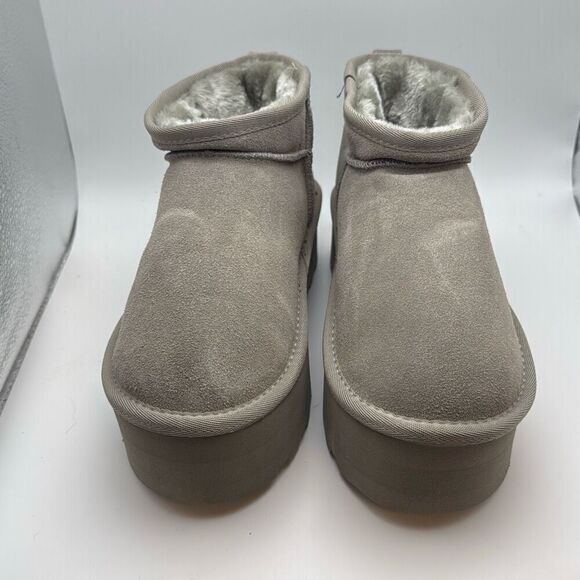 CUSHIONAIRE Hippy Women’s Platform Ankle Boots SIZE 7 GREY - Picture 2 of 7